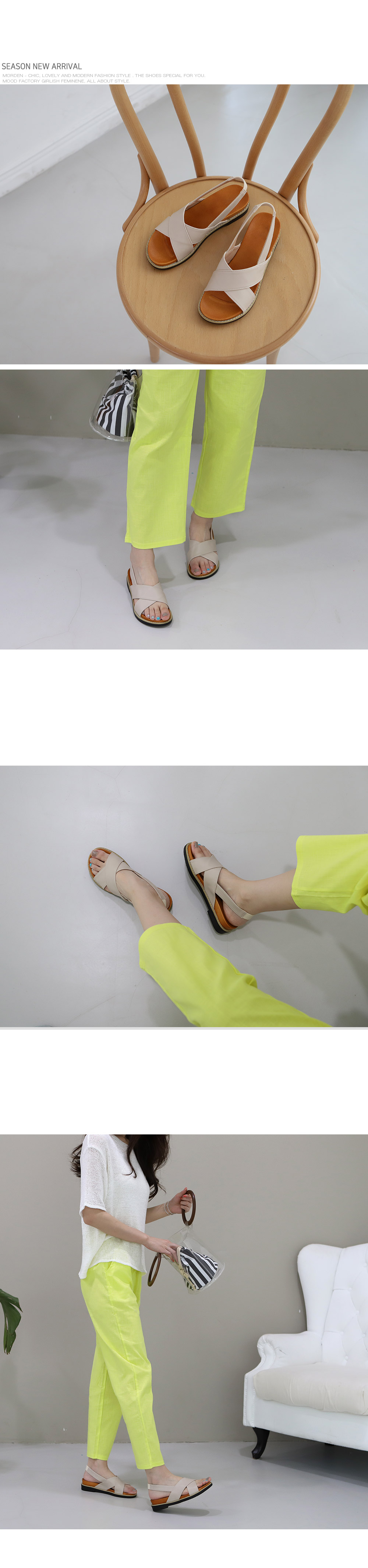 [Handmade] Cross Strap Comfort Sandal-holiholic.com