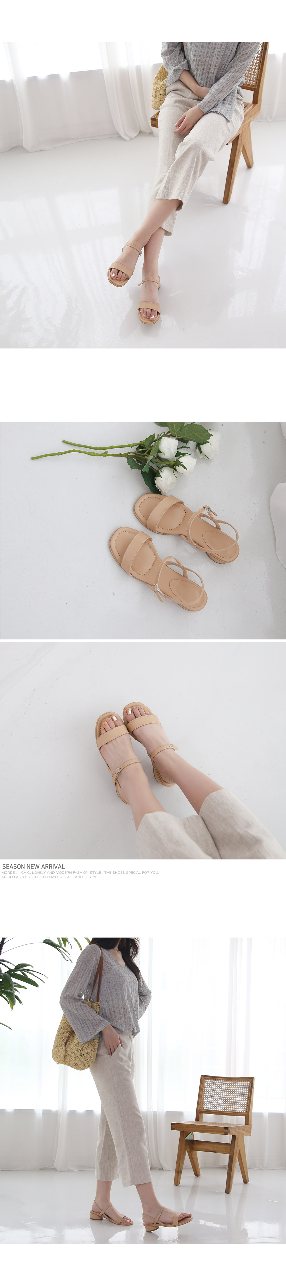 [Handmade] Basic Buckle Strap Sandals-holiholic.com