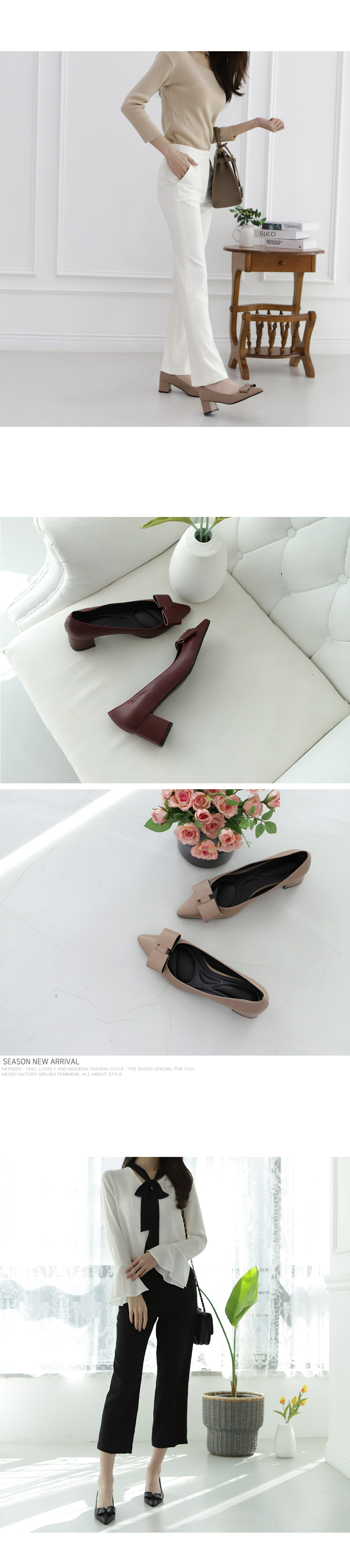 [Handmade] Kelly Leather Middle Heels-holiholic.com